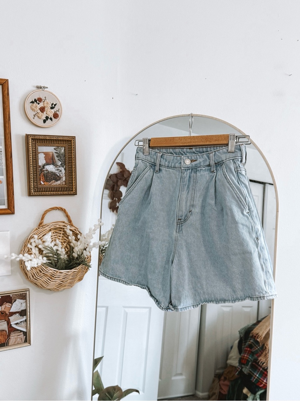 H&M Light Wash Denim Bermuda Shorts